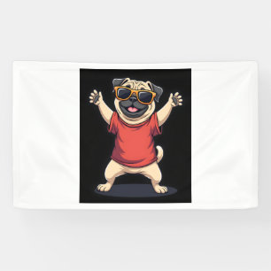 Lustige Dabbing Dab Mops Hund Haustiere Tanz Tier Banner