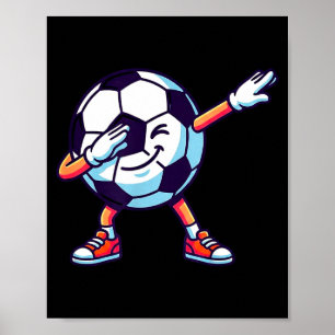 Lustige Dabbing-Fußball-Cartoon-Sport-Geschenk Kin Poster