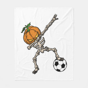 Lustige Dabbing-Kürbiskopf-Fußball-Geschenkidee Fleecedecke