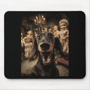 Lustige Dachshund-Selfie-Puppen Grusel-Halloween Mousepad
