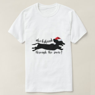 lustige Dackel durch die Schneefeste im Shirt