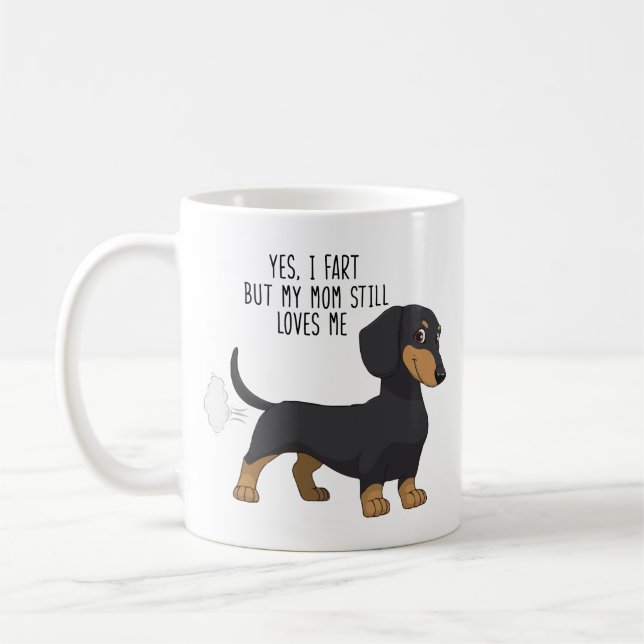 Lustige Dackel-HundeFurz Kaffeetasse (Links)