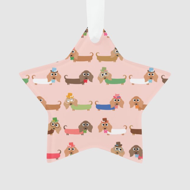 Lustige Dackeln Ornament (Vorderseite)