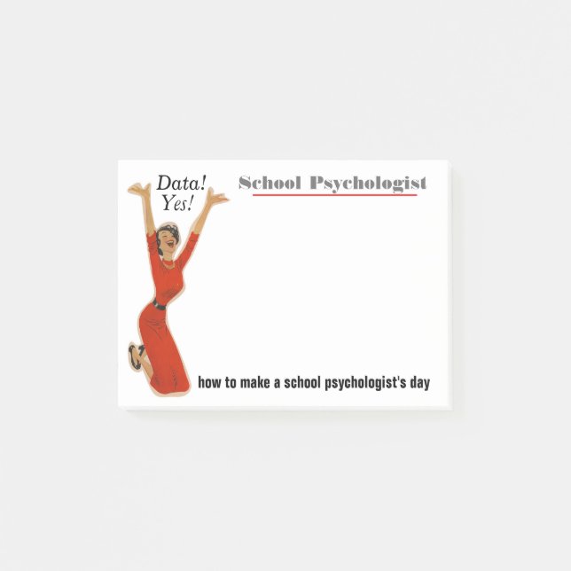 Lustige Daten gefahrene Schulpsychologe-klebrige Post-it Klebezettel (Vorderseite)