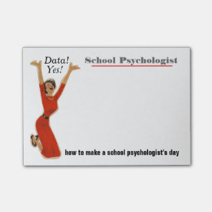 Lustige Daten gefahrene Schulpsychologe-klebrige Post-it Klebezettel
