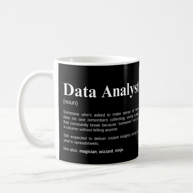 Lustige Datenanalyse-Definition für Datenanalysten Kaffeetasse (Links)