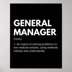 Lustige Definition des General Managers Poster
