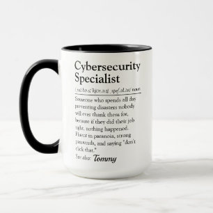 Lustige Definition eines Cybersicherheitsspezialis Tasse