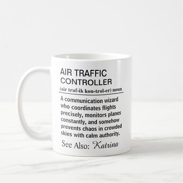 Lustige Definition eines Fluglotsen Kaffeetasse (Links)