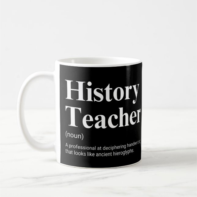 Lustige Definition eines Geschichtslehrers Kaffeetasse (Links)