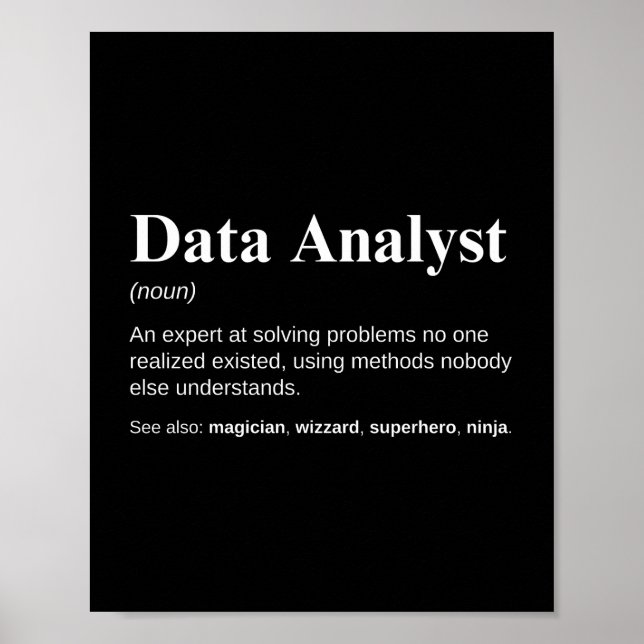 Lustige Definition für Datenanalysten Poster (Vorne)