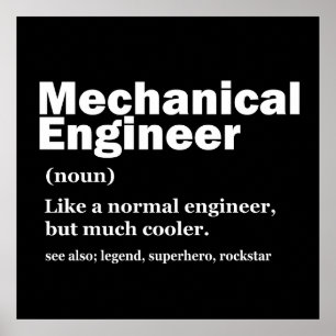Lustige Definition Maschinenbauingenieur Ingenieur Poster