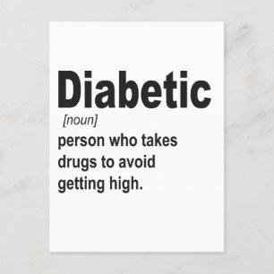 Lustige Definition von Diabetes Typ 1 Awareness-Ge Postkarte