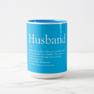 Lustige Definition von Ehemann Zitat Cool Blau Zweifarbige Tasse