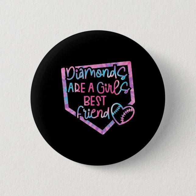 Lustige Diamanten sind eines Mädchens bester Freun Button (Vorderseite)