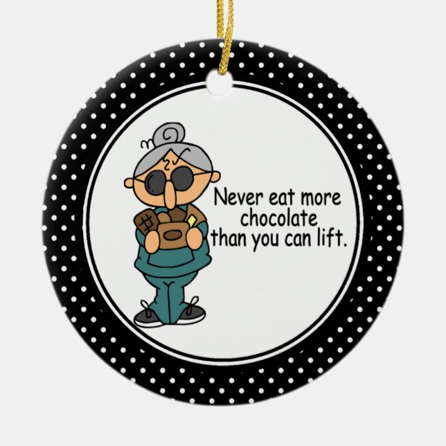 Lustige Diät-Spaß-Weihnachtsverzierung Keramikornament (Vorne)