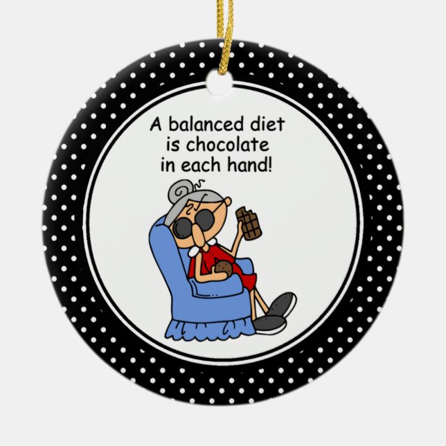 Lustige Diät-Spaß-Weihnachtsverzierung Keramikornament (Vorne)