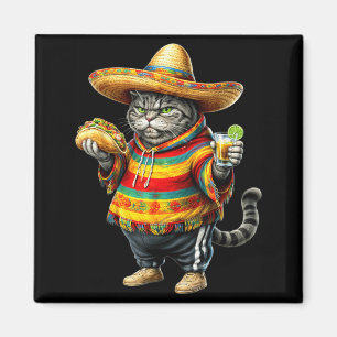 Lustige dicke Katze Cinco De Mayo Dickes Kätzchen Magnet