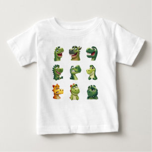 Lustige Dinosaurier-Gesichter – Süßer Cartoon-Dino Baby T-shirt