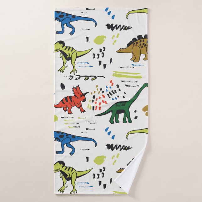 lustige Dinosaurier-Grafik Badehandtuch (Badehandtuch)