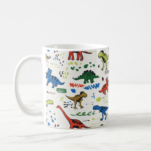 lustige Dinosaurier-Grafik Kaffeetasse (Links)