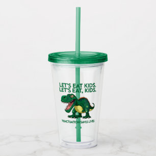 Lustige Dinosaurier-Grammatik-Lektion Acryltrinkbecher