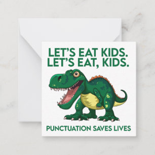Lustige Dinosaurier-Grammatik-Lektion Mitteilungskarte