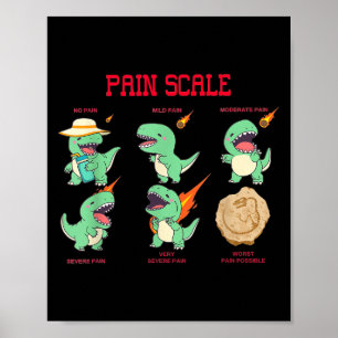 Lustige Dinosaurier-Schmerzskala-Schmerzbeurteilun Poster