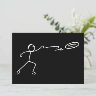 Lustige Disc-Golf-Kunst Stickman Disc-Golf-Fan Einladung