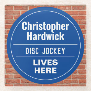 Lustige Disc-Jockey-Wandtafel im Stil eines Glasun Glasuntersetzer