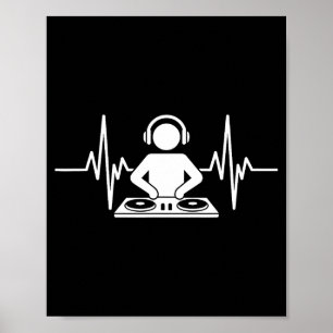 Lustige Dj Kunst Männer Frauen Musikproduzent Disc Poster