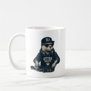 Lustige DJ-Tier-Retro-EDM-Plattenspieler-Illustrat Kaffeetasse