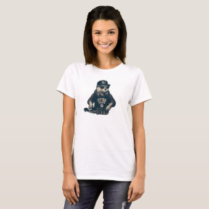 Lustige DJ-Tier-Retro-EDM-Plattenspieler-Illustrat T-Shirt