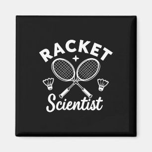 Lustige Dminton-Spieler Schläger-Wissenschaftler Magnet