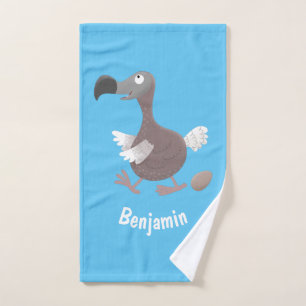 Lustige Dodo-Vogel-Cartoon-Illustration Badhandtuch Set