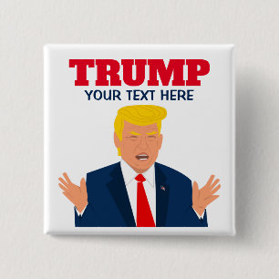 Lustige Donald Trump Cartoon-Karrikatur Pinback Button