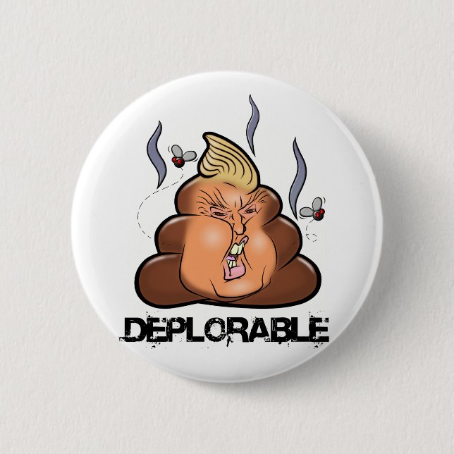 Lustige Donald- Trump - Trumpy-PooPoo Emoji Ikone Button (Vorderseite)