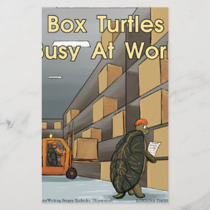 Lustige Dosenschildkröten bei der Arbeit Briefpapier