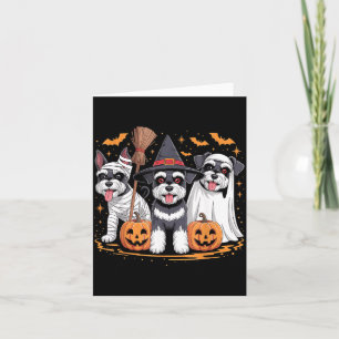 Lustige drei Miniaturschnauzer-Kürbis-Halloween Karte