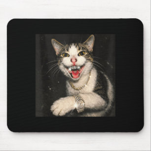 Lustige Drip Cat Meme Hip Hop Bling Gangster Kätzc Mousepad