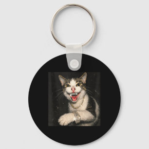 Lustige Drip Cat Meme Hip Hop Bling Gangster Kätzc Schlüsselanhänger