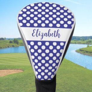 Lustige dunkelblaue Tupfen Damen mit individuellem Golf Headcover