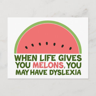 Lustige Dyslexie Postkarte