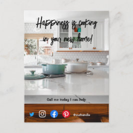 lustige echte Anwesen Postcard Kochen neue Zuhause Postkarte