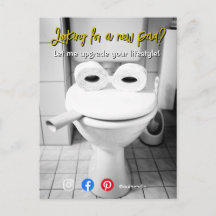 lustige echte Anwesen Postkarte gekräuselte Toilet