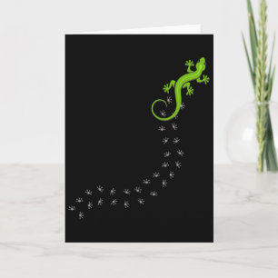 Lustige Eidechse klettert Fußspuren Reptilienliebh Karte