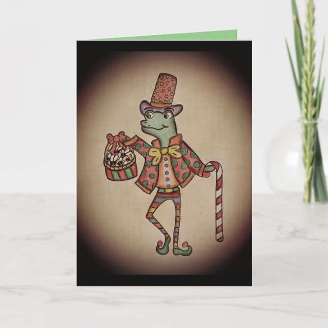 Lustige Eidechsen-Weihnachtskarte Karte (Vorderseite)