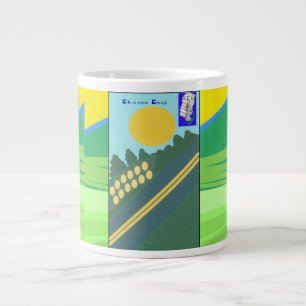 Lustige Eier überqueren die Straße Jumbo-Tasse