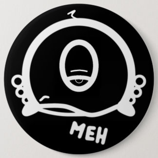 Lustige einäugige Cartoon-„Meh“ Button