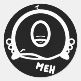 Lustige Einäugige Cartoon-„Meh“ Runder Aufkleber